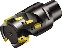 Sandvik Coromant - 4 Inserts, 66mm Cut Diam, 63mm Arbor Diam, 45mm Max Depth of Cut, Indexable Square-Shoulder Face Mill - 90° Lead Angle, 82.5mm High, R390-11.. Insert Compatibility, Through Coolant, Series CoroMill 390 - Exact Tooling