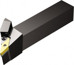 Sandvik Coromant - PVJNR/L..HP, Right Hand Cut, -3° Lead Angle, 25mm Shank Height x 25mm Shank Width, Negative Rake Indexable Turning Toolholder - 150mm OAL, VNMG 16 04 08, VNMG 332 Insert Compatibility, Series T-Max P - Exact Tooling