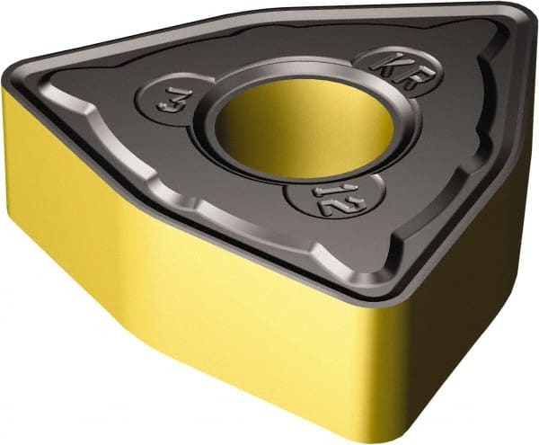 Sandvik Coromant - WNMG333 KR Grade 3210 Carbide Turning Insert - 80° Trigon, 3/8" Inscr Circle, 3/16" Thick, 3/64" Corner Radius - Exact Tooling