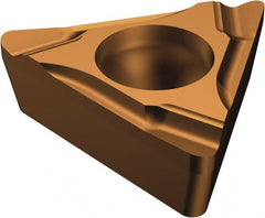 Sandvik Coromant - TCGT21.5 K Grade 1125 Carbide Turning Insert - TiAlN/AlCr2O3 Finish, 60° Triangle, 1/4" Inscr Circle, 3/32" Thick, 0.2mm Corner Radius - Exact Tooling