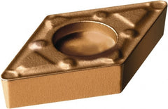 Sandvik Coromant - DCMX21.51 WF Grade 1115 Carbide Turning Insert - TiAlN/AlCr2O3 Finish, 55° Diamond, 1/4" Inscr Circle, 3/32" Thick, 1/64" Corner Radius - Exact Tooling