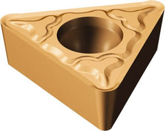 Sandvik Coromant - TCMT222 MM Grade 1125 Carbide Turning Insert - TiAlN/AlCr2O3 Finish, 60° Triangle, 1/4" Inscr Circle, 1/8" Thick, 1/32" Corner Radius - Exact Tooling