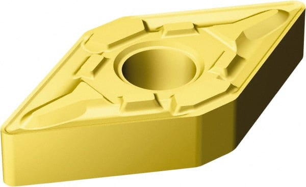 Sandvik Coromant - DNMG432 MR Grade 2035 Carbide Turning Insert - TiAlN/TiN Finish, 55° Diamond, 1/2" Inscr Circle, 3/16" Thick, 1/32" Corner Radius - Exact Tooling