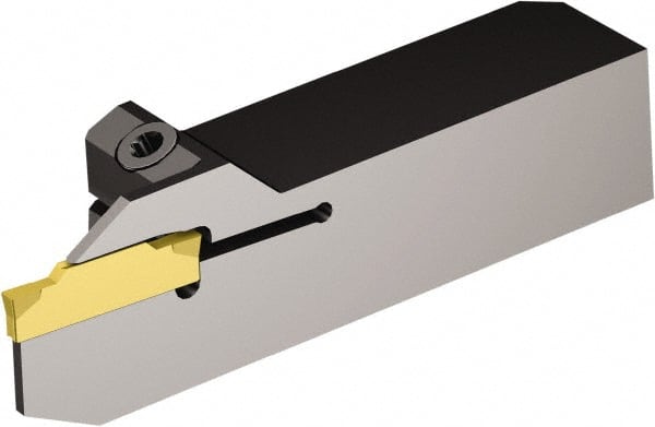 Sandvik Coromant - 17mm Max Depth, 1.85mm to 2.39mm Width, External Left Hand Indexable Grooving/Cutoff Toolholder - Exact Tooling