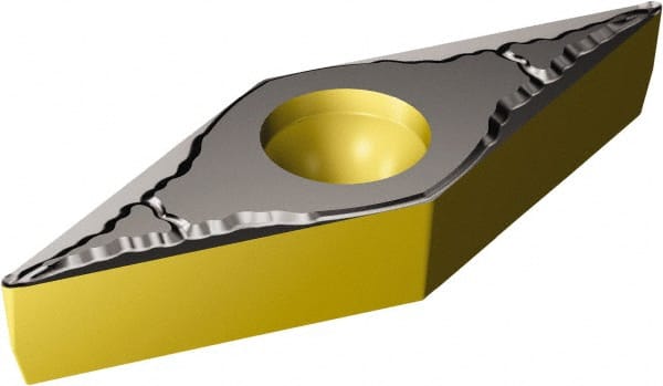 Sandvik Coromant - VBMT332 PM Grade 4335 Carbide Turning Insert - TiCN/AI2O3/TiN Finish, 35° Diamond, 3/8" Inscr Circle, 3/16" Thick, 1/32" Corner Radius - Exact Tooling