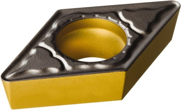Sandvik Coromant - DPMT32.51 PM Grade 4325 Carbide Turning Insert - TiCN/AI2O3/TiN Finish, 55° Diamond, 3/8" Inscr Circle, 5/32" Thick, 1/64" Corner Radius - Exact Tooling