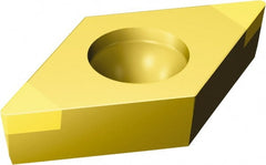 Sandvik Coromant - DCGW32.52 Grade 7015 CBN Turning Insert - TiN Finish, 55° Diamond, 3/8" Inscr Circle, 5/32" Thick, 1/32" Corner Radius - Exact Tooling
