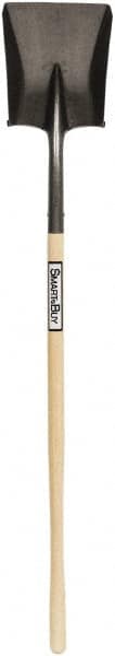 SEYMOUR-MIDWEST - 11-1/2" High x 8-3/4" Wide Square Steel Shovel - 42" Long Wood Straight Handle, Rolled - Exact Tooling