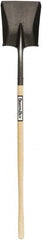 SEYMOUR-MIDWEST - 11-1/2" High x 8-3/4" Wide Square Steel Shovel - 42" Long Wood Straight Handle, Rolled - Exact Tooling
