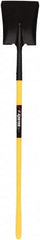 SEYMOUR-MIDWEST - 11-1/2" High x 9" Wide Square Steel Shovel - 48" Long Polymer Straight Handle, Front Turned - Exact Tooling