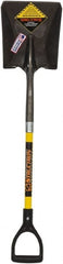SEYMOUR-MIDWEST - 11-1/2" High x 9" Wide Square Steel Shovel - 29" Long Fiberglass D-Grip Handle, Front Turned - Exact Tooling