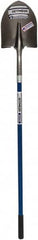 SEYMOUR-MIDWEST - 12" High x 8-3/4" Wide Round Steel Shovel - 46" Long Fiberglass Straight Handle, Front Turned - Exact Tooling