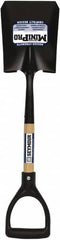 SEYMOUR-MIDWEST - 8" High x 6" Wide Square Steel Shovel - 27" Long Wood D-Grip Handle, Front Turned - Exact Tooling