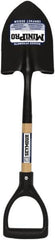 SEYMOUR-MIDWEST - 8" High x 6" Wide Round Steel Shovel - 27" Long Wood D-Grip Handle, Front Turned - Exact Tooling