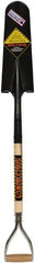 SEYMOUR-MIDWEST - 16" High x 5-3/4" Wide Round Steel Spade - 30" Long Wood D-Grip Handle, Front Turned - Exact Tooling
