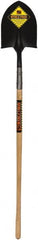 SEYMOUR-MIDWEST - 12" High x 8-3/4" Wide Round Steel Shovel - 48" Long Wood Straight Handle, Rolled - Exact Tooling