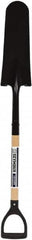 SEYMOUR-MIDWEST - 16" High x 6" Wide Round Steel Spade - 30" Long Wood D-Grip Handle, Front Turned - Exact Tooling