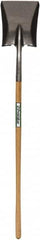 SEYMOUR-MIDWEST - 11-1/2" High x 9-1/4" Wide Square Steel Shovel - 44" Long Wood Straight Handle, Front Turned - Exact Tooling