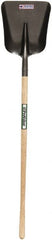 SEYMOUR-MIDWEST - 14" High x 11" Wide Square Steel Scoop - 44" Long Wood Straight Handle, No Step - Exact Tooling