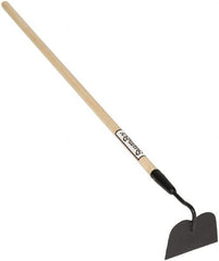 SEYMOUR-MIDWEST - 6-1/4" High x 6" Wide Square Steel Hoe - 48" Long Wood Straight Handle, No Step - Exact Tooling