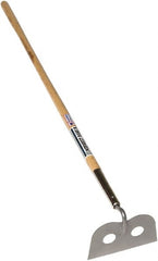 SEYMOUR-MIDWEST - 7" High x 10" Wide Square Steel Hoe - 66" Long Wood Straight Handle, No Step - Exact Tooling