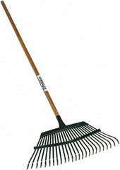 SEYMOUR-MIDWEST - Shrub Rake with 48" Straight Vinyl Coated Steel Handle - 1/2" Blade Width, 31 Tines, 7" Tine Length - Exact Tooling