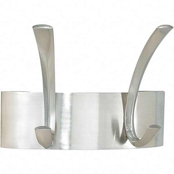 Safco - 2 Hooks, 7" Long x 4-1/2" Deep, Steel Wall/Door Hat/Coat Hook - 5-1/4" High - Exact Tooling