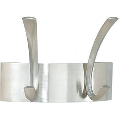 Safco - 2 Hooks, 7" Long x 4-1/2" Deep, Steel Wall/Door Hat/Coat Hook - 5-1/4" High - Exact Tooling