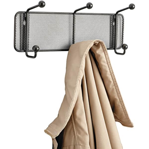 Safco - 3 Hooks, 14-3/4" Long x 3" Deep, Steel Wall/Door Hat/Coat Hook - 5-1/2" High - Exact Tooling