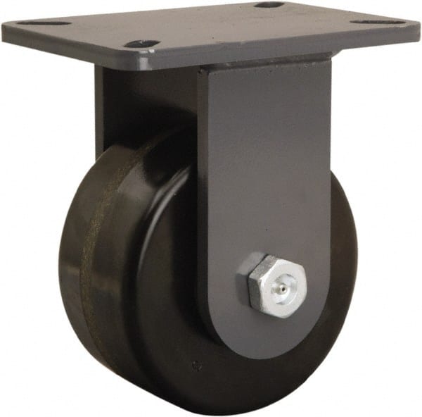 Hamilton - 6" Diam x 3" Wide x 8" OAH Top Plate Mount Rigid Caster - Phenolic, 2,000 Lb Capacity, Straight Roller Bearing, 5-1/4 x 7-1/4" Plate - Exact Tooling
