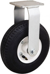 Hamilton - 8" Diam, Rubber Rigid Caster - 320 Lb Capacity, Top Plate Mount, 4" x 4-1/2" Plate, Precision Ball Bearing - Exact Tooling