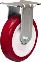 Hamilton - 5" Diam x 1-3/8" Wide x 6-1/16" OAH Top Plate Mount Rigid Caster - Polyurethane Mold on Polypropylene, 325 Lb Capacity, Sealed Precision Ball Bearing, 2-3/4 x 3-3/4" Plate - Exact Tooling