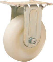 Hamilton - 4" Diam x 1-1/4" Wide x 5" OAH Top Plate Mount Rigid Caster - Nylon, 325 Lb Capacity, Sealed Ball Bearing, 2-3/4 x 3-3/4" Plate - Exact Tooling