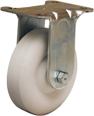 Hamilton - 4" Diam x 1-1/4" Wide x 5" OAH Top Plate Mount Rigid Caster - Polyolefin, 275 Lb Capacity, Plain Bore Bearing, 2-3/4 x 3-3/4" Plate - Exact Tooling