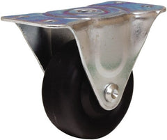 Hamilton - 3" Diam x 1-3/8" Wide x 3-3/4" OAH Top Plate Mount Rigid Caster - Polyolefin, 230 Lb Capacity, Plain Bore Bearing, 2-1/2 x 5" Plate - Exact Tooling