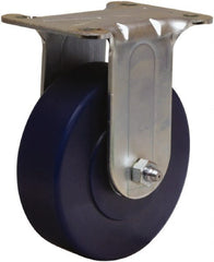 Hamilton - 4" Diam x 1-1/4" Wide x 5" OAH Top Plate Mount Rigid Caster - Polyurethane, 325 Lb Capacity, Straight Roller Bearing, 2-3/4 x 3-3/4" Plate - Exact Tooling