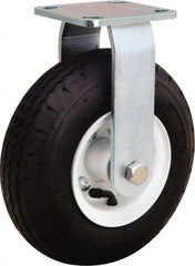 Hamilton - 8" Diam, Rubber Rigid Caster - 330 Lb Capacity, Top Plate Mount, 4" x 4-1/2" Plate, Straight Roller Bearing - Exact Tooling