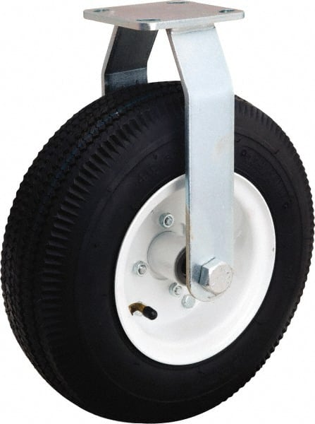 Hamilton - 12" Diam, Rubber Rigid Caster - 625 Lb Capacity, Top Plate Mount, 5-1/2" x 7-1/2" Plate, Tapered Roller Bearing - Exact Tooling