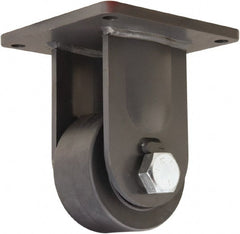 Hamilton - 6" Diam x 3" Wide x 10" OAH Top Plate Mount Rigid Caster - Nylon, 5,400 Lb Capacity, Precision Ball Bearing, 8-1/2 x 8-1/2" Plate - Exact Tooling