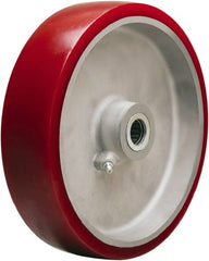 Hamilton - 8 Inch Diameter x 2 Inch Wide, Polyurethane on Aluminum Caster Wheel - 1,550 Lb. Capacity, 2-3/16 Inch Hub Length, 1/2 Inch Axle Diameter, Straight Roller Bearing - Exact Tooling