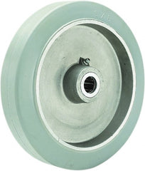 Hamilton - 8 Inch Diameter x 2 Inch Wide, Rubber on Aluminum Caster Wheel - 500 Lb. Capacity, 2-1/4 Inch Hub Length, 1/2 Inch Axle Diameter, Straight Roller Bearing - Exact Tooling