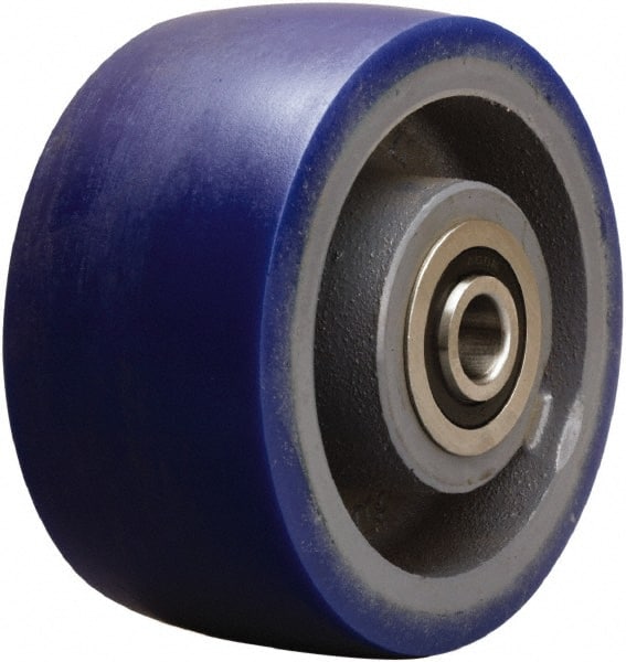Hamilton - 6 Inch Diameter x 3 Inch Wide, Polyurethane on Cast Iron Caster Wheel - 1,800 Lb. Capacity, 3-1/4 Inch Hub Length, 3/4 Inch Axle Diameter, Tapered Roller Bearing - Exact Tooling