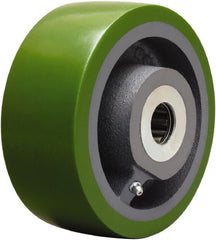 Hamilton - 6 Inch Diameter x 2-1/2 Inch Wide, Polyurethane on Cast Iron Caster Wheel - 1,600 Lb. Capacity, 3-1/4 Inch Hub Length, 1-1/4 Inch Axle Diameter, Straight Roller Bearing - Exact Tooling