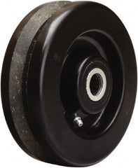 Hamilton - 6 Inch Diameter x 2 Inch Wide, Phenolic V-Groove Caster Wheel - 750 Lb. Capacity, 2-3/16 Inch Hub Length, 1-3/16 Inch Axle Diameter, Plain Bore Bearing - Exact Tooling