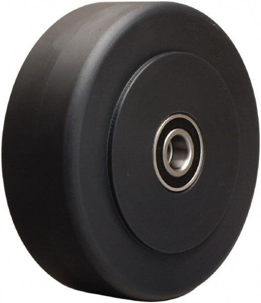 Hamilton - 6 Inch Diameter x 2 Inch Wide, Nylon Caster Wheel - 2,300 Lb. Capacity, 2-1/4 Inch Hub Length, 1/2 Inch Axle Diameter, Precision Ball Bearing - Exact Tooling