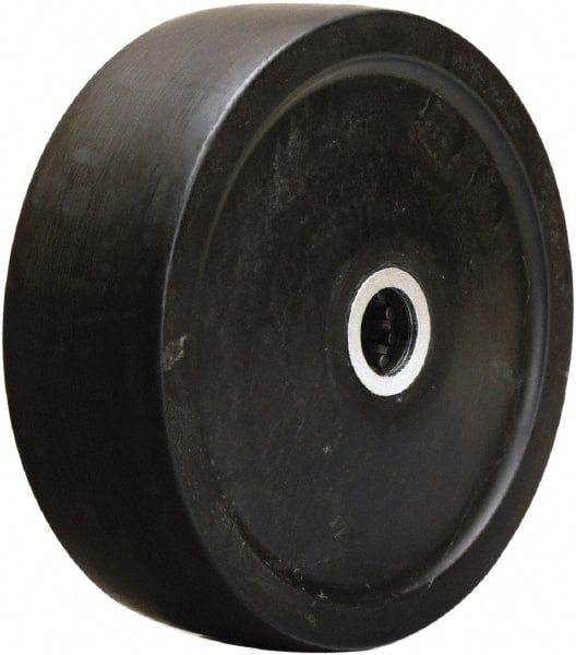 Hamilton - 6 Inch Diameter x 2 Inch Wide, Hard Rubber Caster Wheel - 650 Lb. Capacity, 2-1/4 Inch Hub Length, 3/4 Inch Axle Diameter, Straight Roller Bearing - Exact Tooling