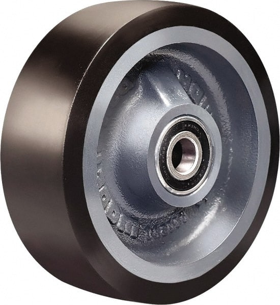 Hamilton - 8 Inch Diameter x 2 Inch Wide, Polyurethane on Cast Iron Caster Wheel - 1,950 Lb. Capacity, 2-1/2 Inch Hub Length, 3/4 Inch Axle Diameter, Tapered Roller Bearing - Exact Tooling