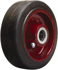 Hamilton - 5 Inch Diameter x 2 Inch Wide, Rubber on Cast Iron Caster Wheel - 350 Lb. Capacity, 2-1/4 Inch Hub Length, 3/4 Inch Axle Diameter, Straight Roller Bearing - Exact Tooling