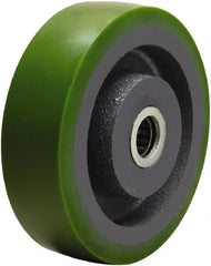 Hamilton - 5 Inch Diameter x 1-1/2 Inch Wide, Polyurethane on Cast Iron Caster Wheel - 700 Lb. Capacity, 1-5/8 Inch Hub Length, 3/4 Inch Axle Diameter, Straight Roller Bearing - Exact Tooling