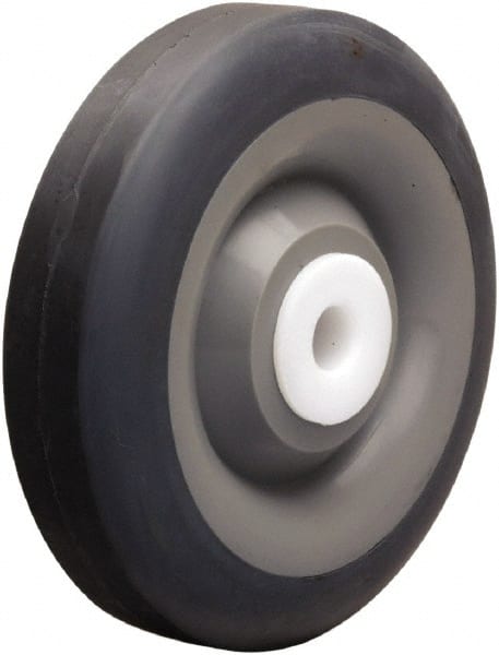 Hamilton - 5 Inch Diameter x 1-3/8 Inch Wide, Rubber on Thermoplastic Caster Wheel - 275 Lb. Capacity, 1-1/2 Inch Hub Length, 1/2 Inch Axle Diameter, Delrin Bearing - Exact Tooling